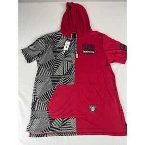 Ecko Unltd Short Sleeve Hoodie Mens Large Red Black EO12K903 Graphic Pullover